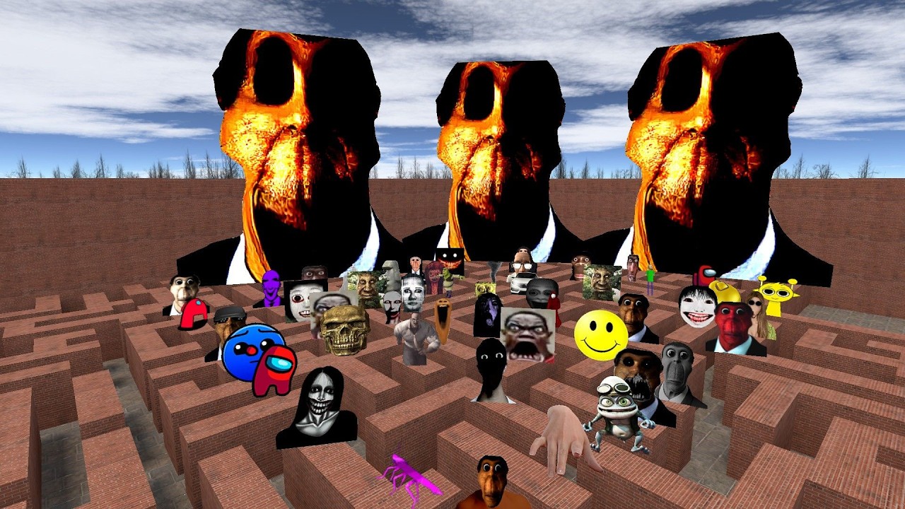 Big Obunga And His Family Muai Uncle And Too Much Amogus Nextbot In Bigmaze Nextbot Gmod #maze