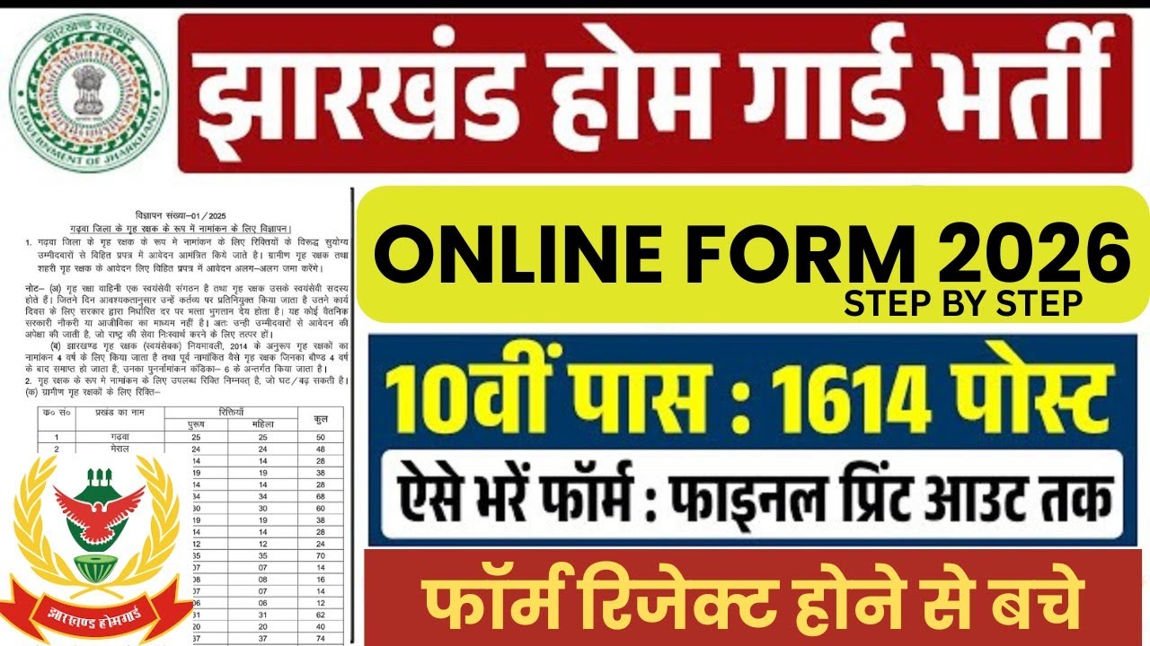 Jharkhand Home Guard Vacancy Online Form Kaise Bhare step by step| Garhwa District| Full Hindi Guide