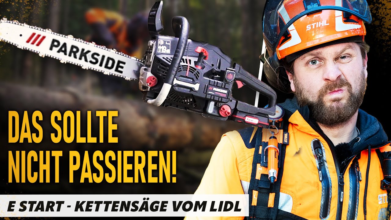 Günstige Kettensäge auf Knopfdruck starten? - E-Start PARKSIDE - Test Teil 2