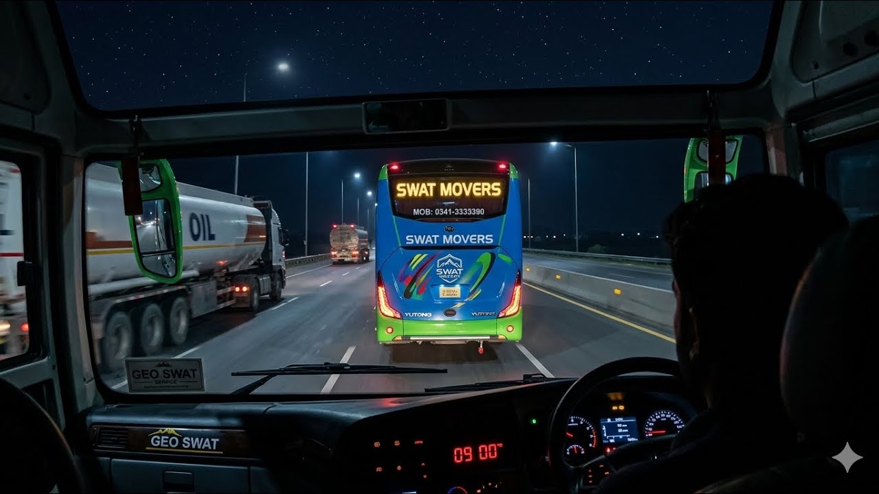 Bus Race | Geo swat Vs Swat Movers High Speed race on Motorway in Pakistan