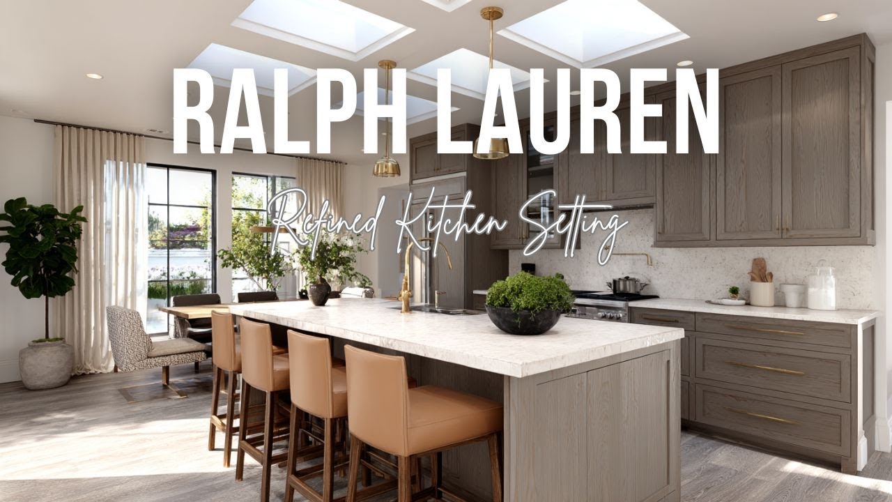 Refined Kitchen Setting with Ralph Lauren Quiet Neutrals Polished Woods and Warm Contrast