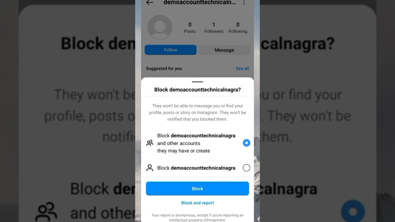#instagram block other accounts they may have or create problem | #technicalnagra2m #unblock