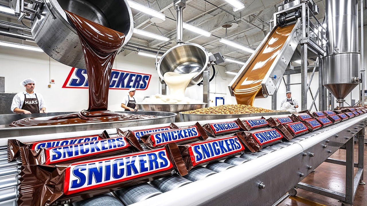 CÓMO se Fabrican MILLONES de Barritas SNICKERS en la Fábrica🍫| Proceso en Fábrica