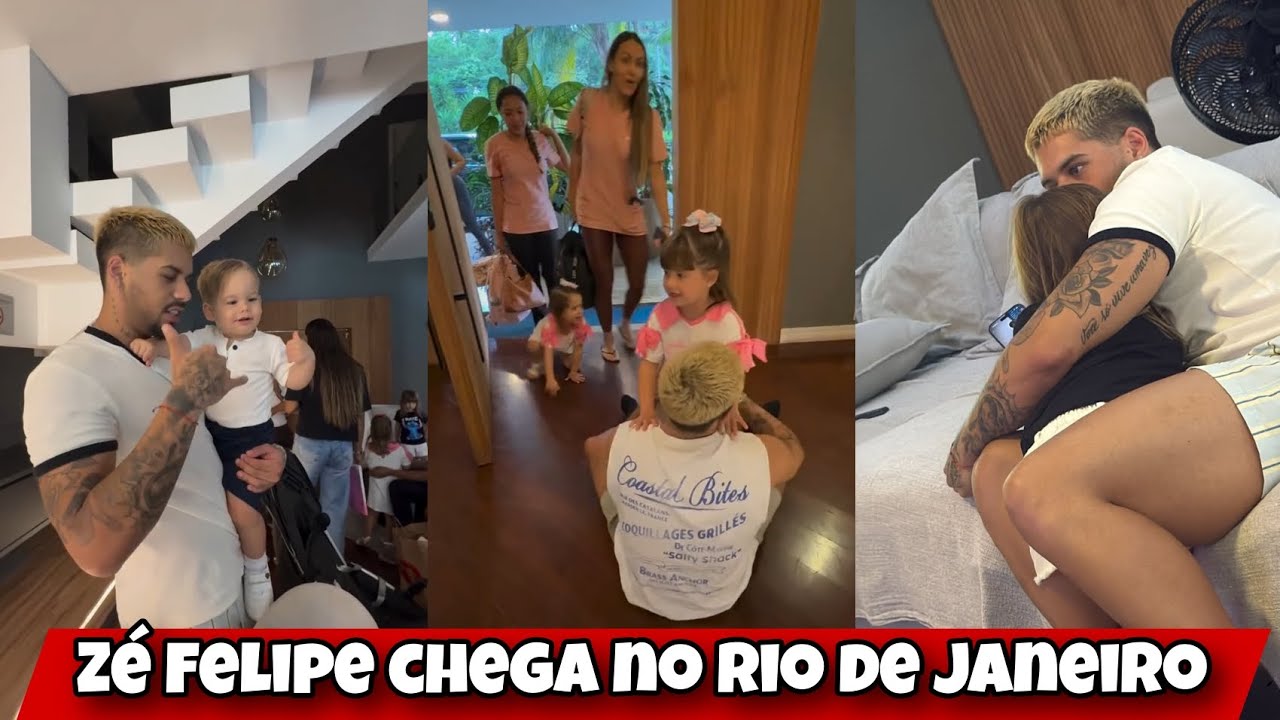 Zé Felipe chega no Rio de Janeiro para ficar com os filhos 