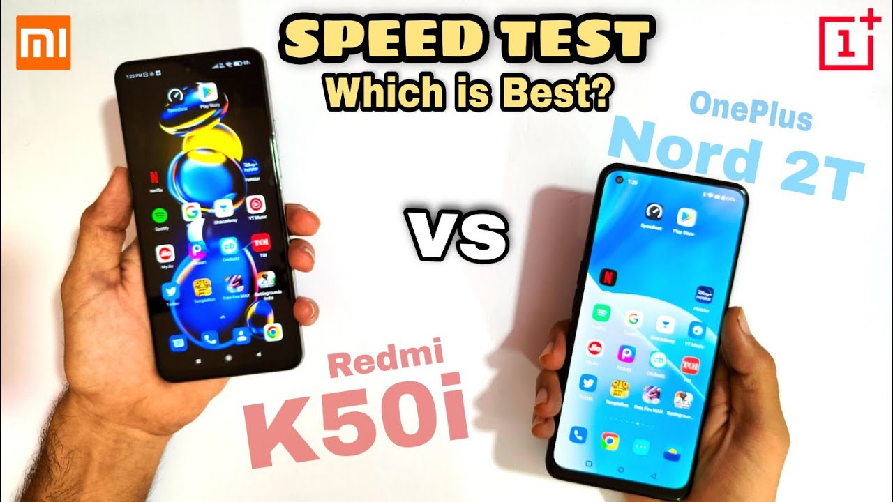 Redmi K50i vs OnePlus nord 2T Speed Test & Comparison