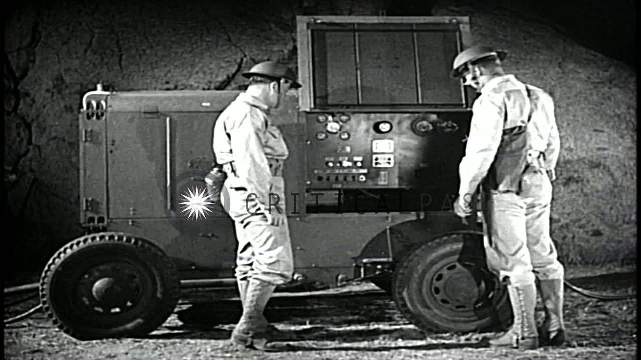 A training film demonstrating anti-aircraft searchlight battery. HD Stock Footage