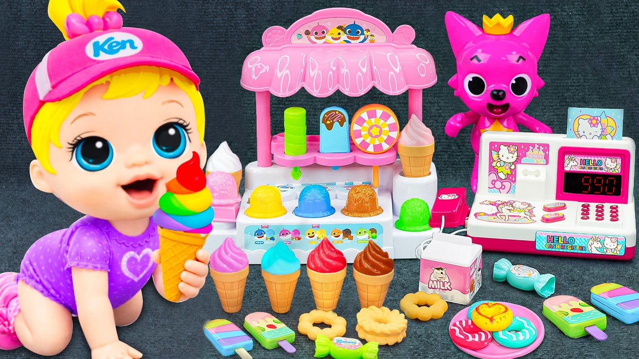 60 Minutes ASMR Satisfying Unboxing Ice Cream Set, Cute Cash Register Playset | Review Toys