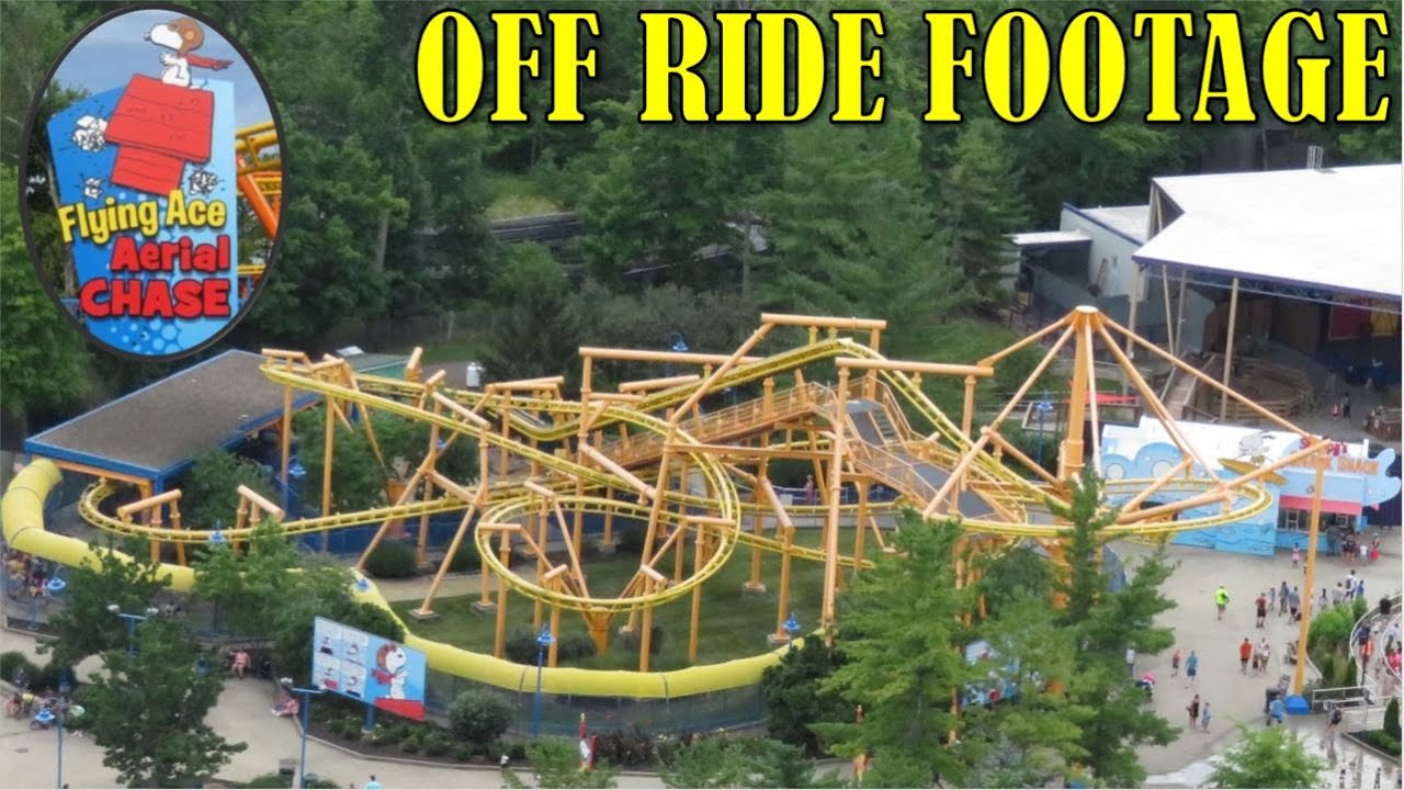 Flying Ace Aerial Chase at Kings Island Off-Ride Footage (No Copyright)