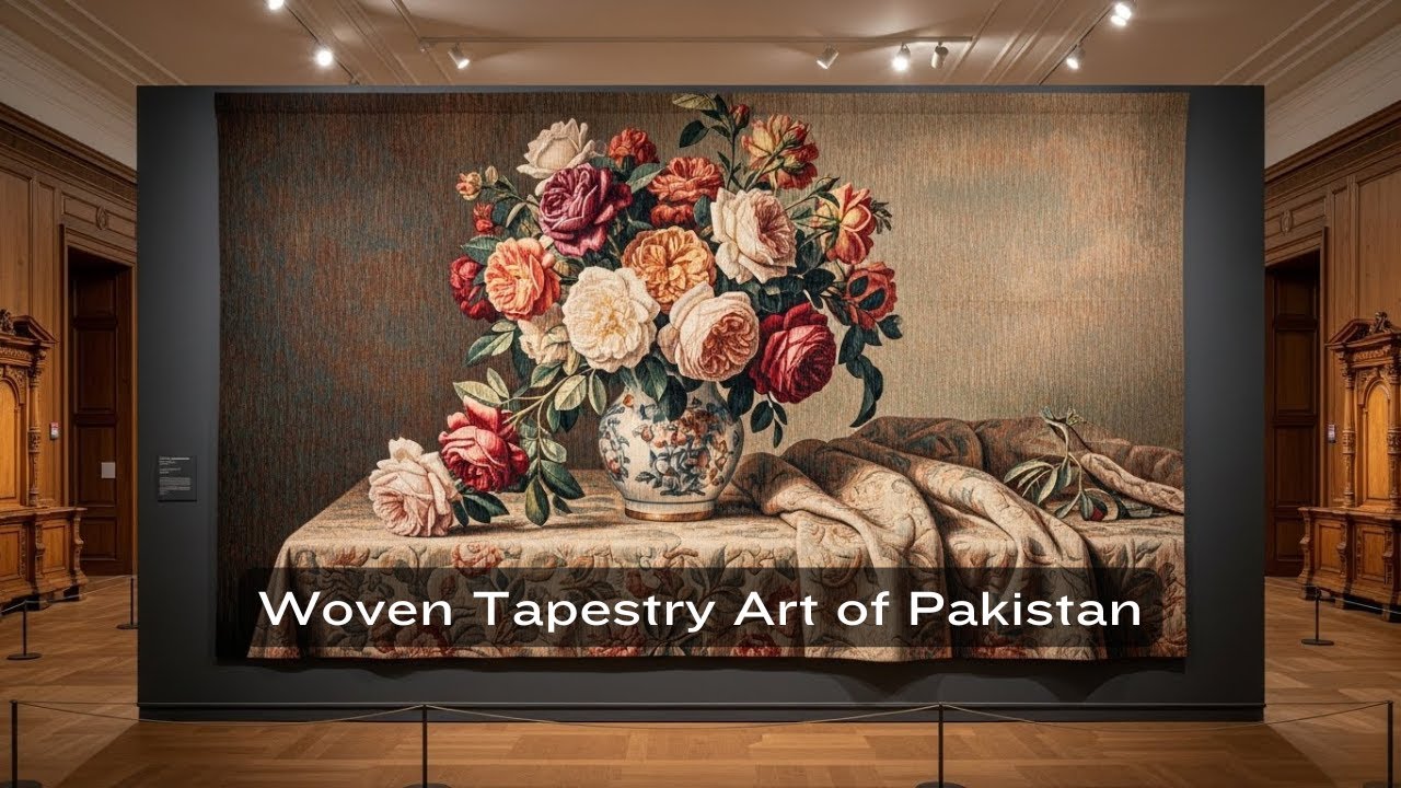 Woven Tapestry Art from Pakistan | Still Life, Floral & Calligraphy
