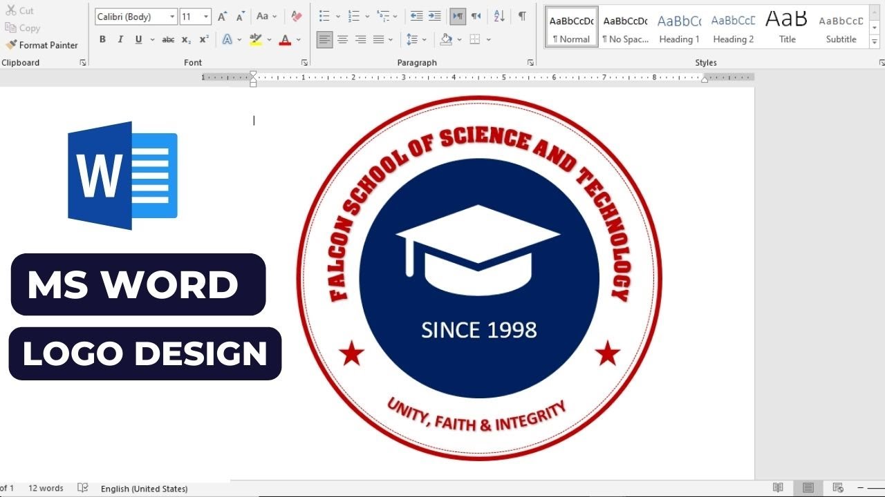 How to make logo design in ms Word easily | make logo in ms word | Educational logo design ms word