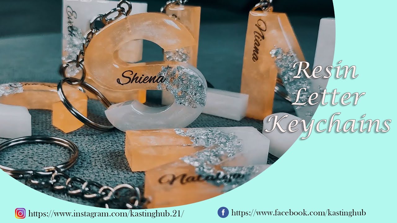 Orange Resin letter keychains for Beginners | Resin Alphabet Keychains | DIY Resin Letter Keychains