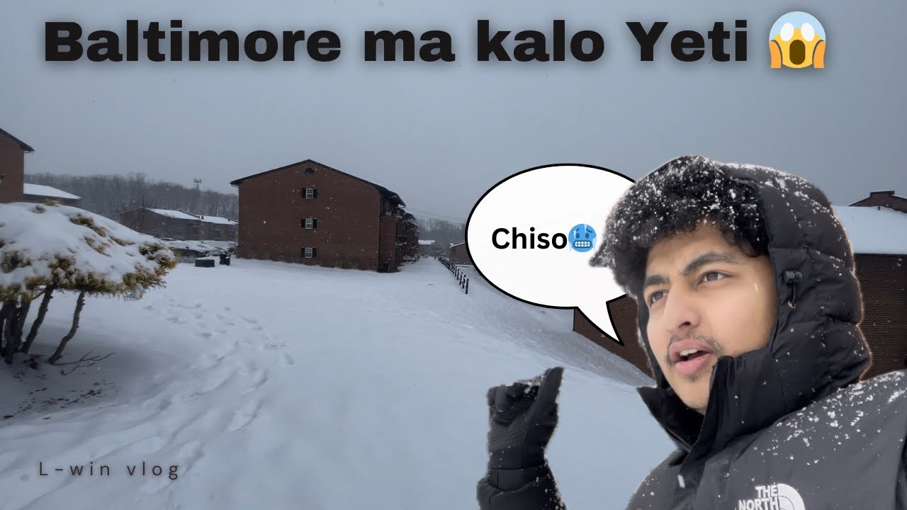 Snowfall in Baltimore after 2 years\Kalo yeti pagal jasari hidiraxa.#usa#nepali#students #experience
