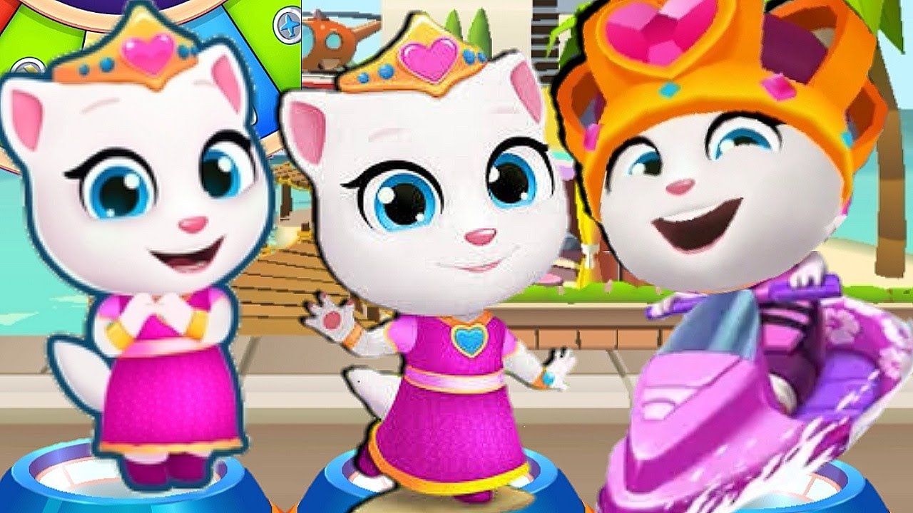 Talking Tom Gold Run vs Talking Tom Jetski 2 Princess Angela vs Roy Raccoon Gameplay