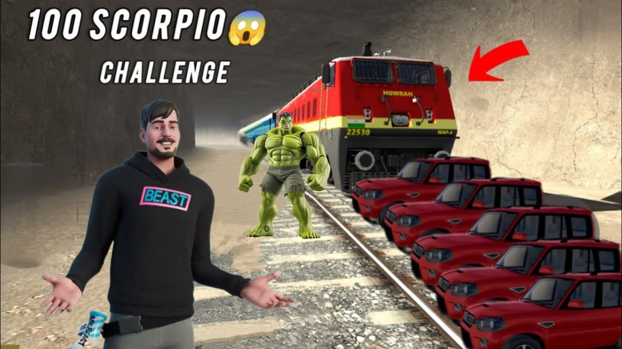 😱100  SCORPIO Challenge 💥mr breast Scorpio to train challenge Indian bike driving#3d #gaming #videos