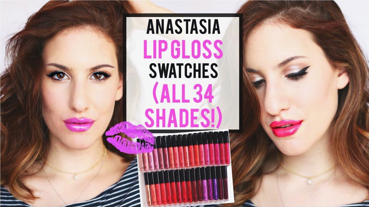 Anastasia Beverly Hills LIP GLOSS SWATCHES ALL 34 SHADES! ♡ JamiePaigeBeauty