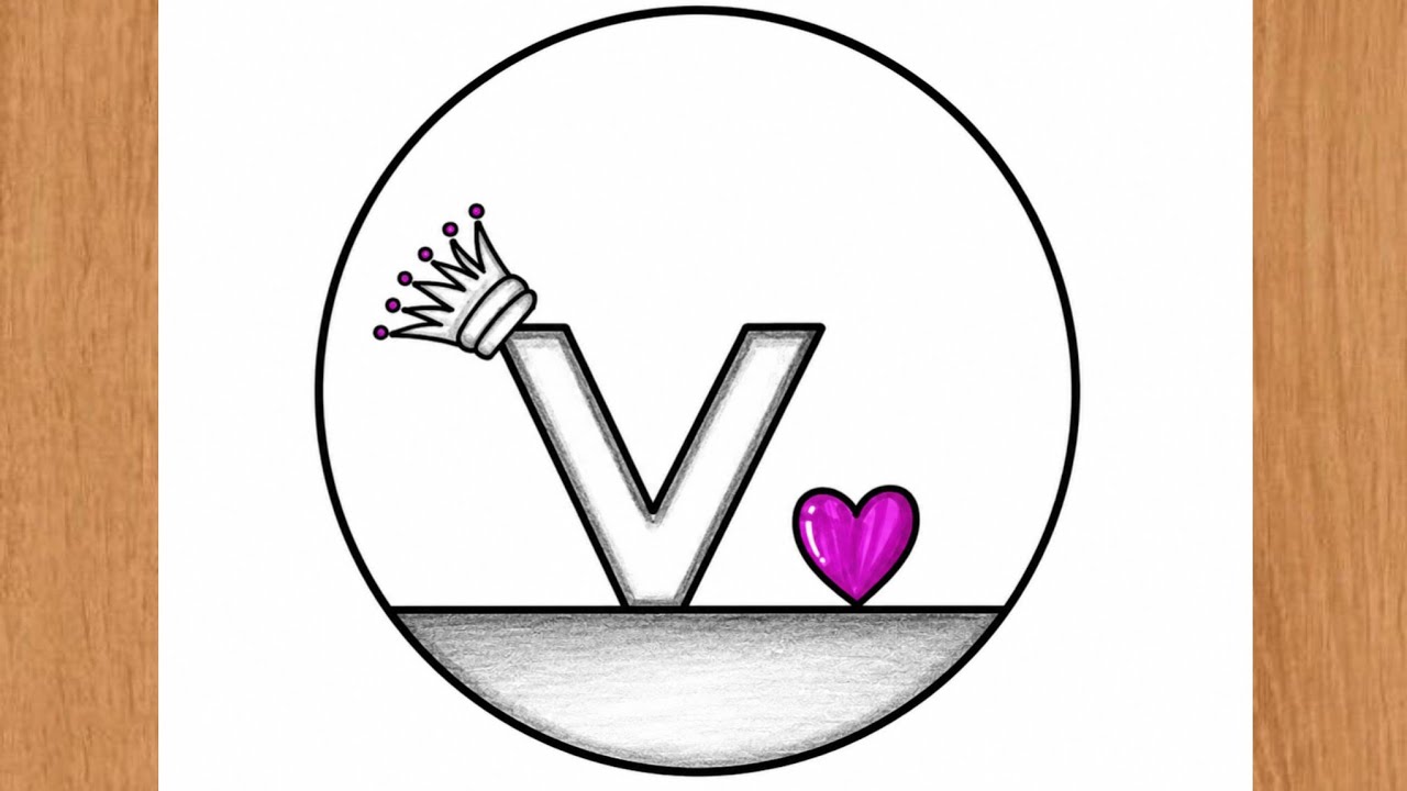 How to Draw Letter V Drawing Easy | Simple Alphabet Drawing for Kids | Easy Drawing Tutorial 