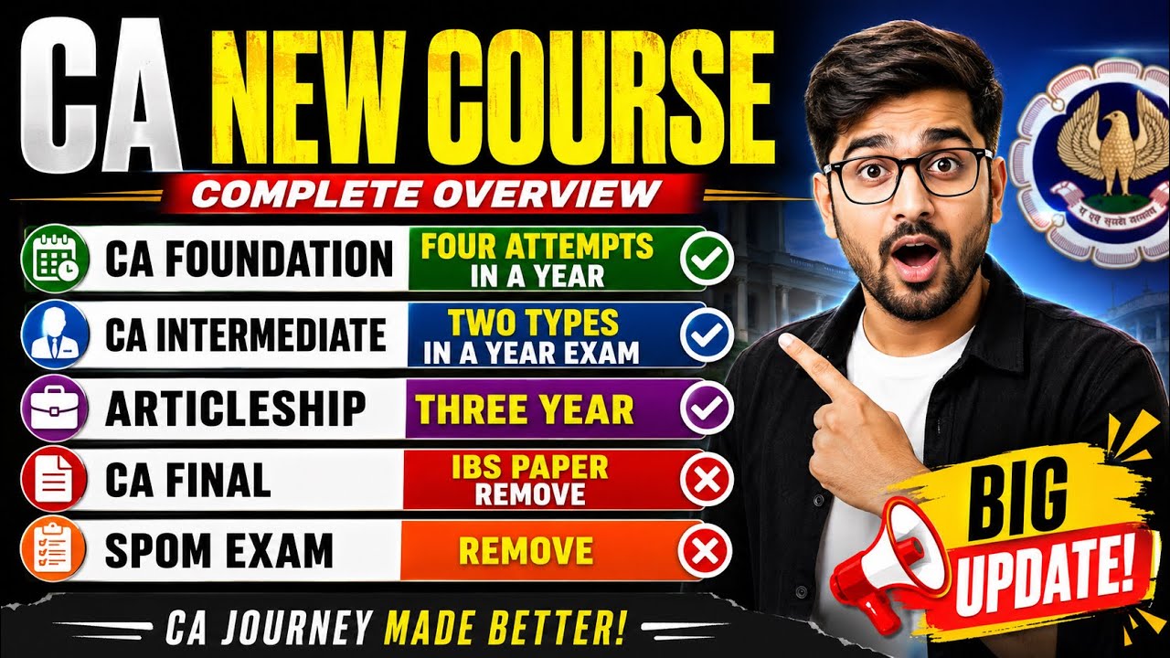 CA New Course Complete Overview | foundation 4 Attempts,inter 2 Attempt,Articleship,IBS remove,SPOM