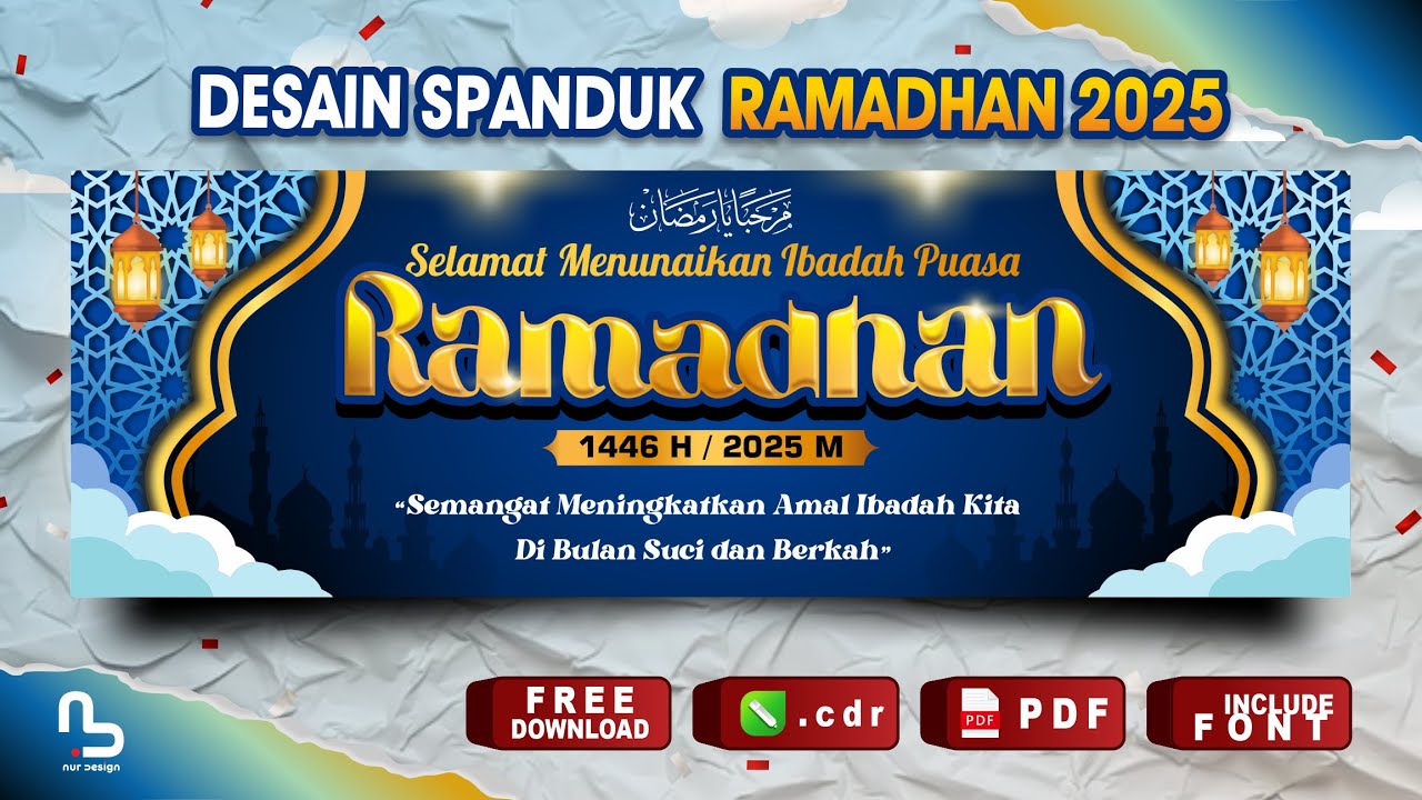 Desain Banner Ramadhan 2025 di Coreldraw (Free File CDR) - #nurdesigns