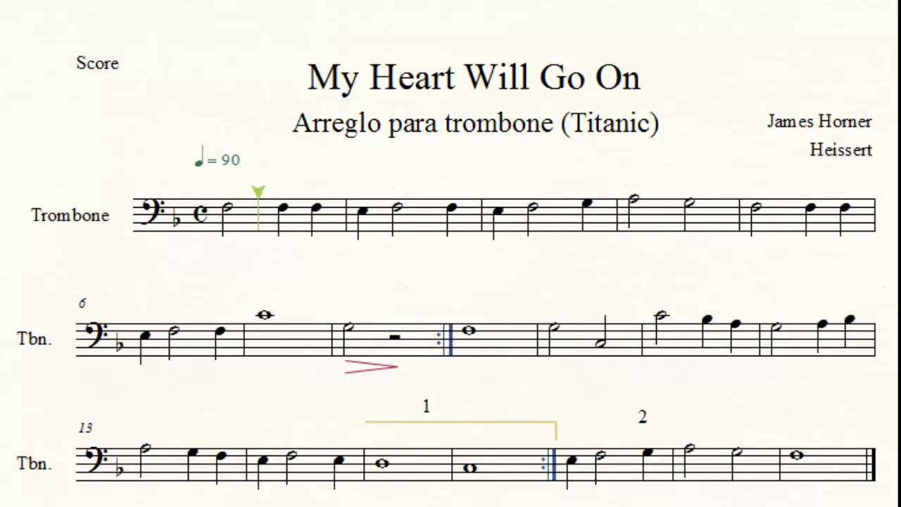 Titanic My Heart Will Go On Descargar Trombón