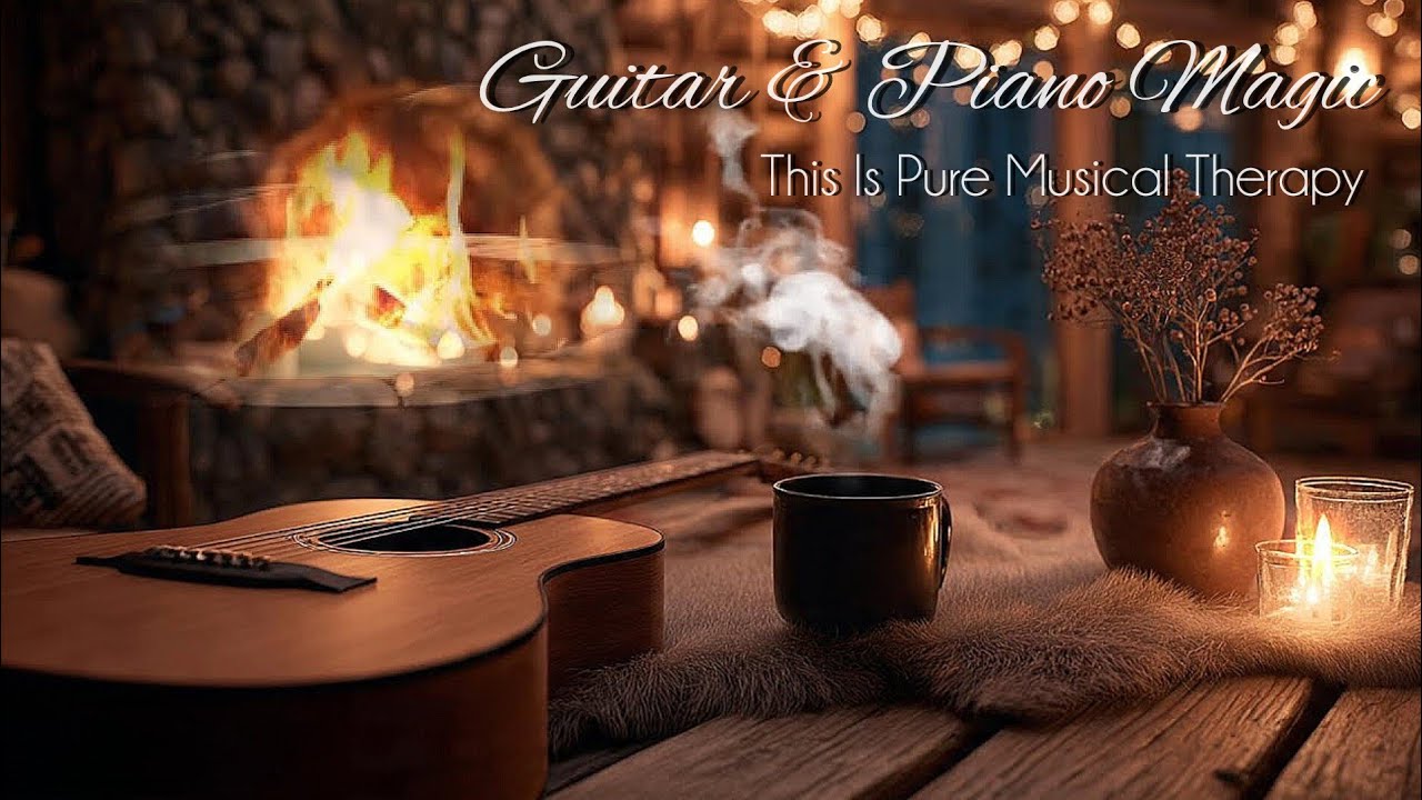 Soft Acoustic Guitar & Piano for Deep Calm & Stress Relief | Cozy Coffee & Reading 2 Hours