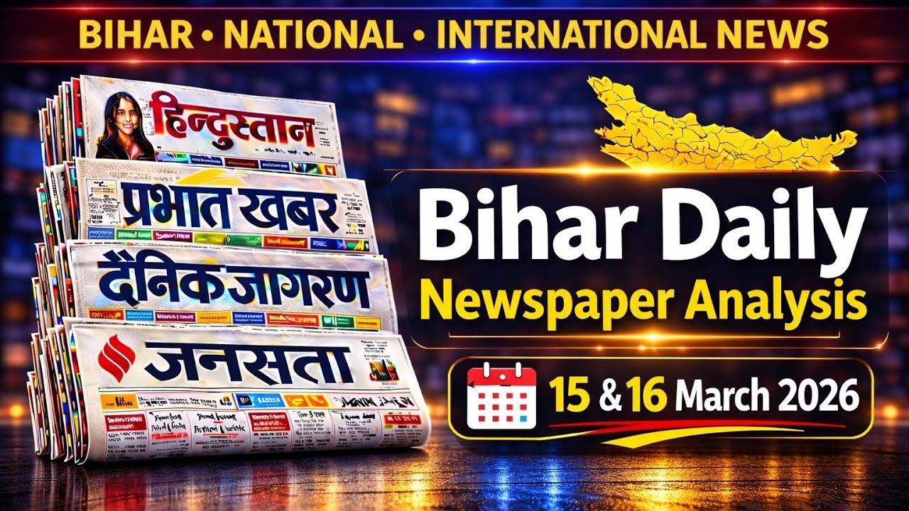 Current Affairs - 15 & 16 March 2026 | Bihar Daily Newspaper Analysis | BPSC | Bihar SI | UPSC