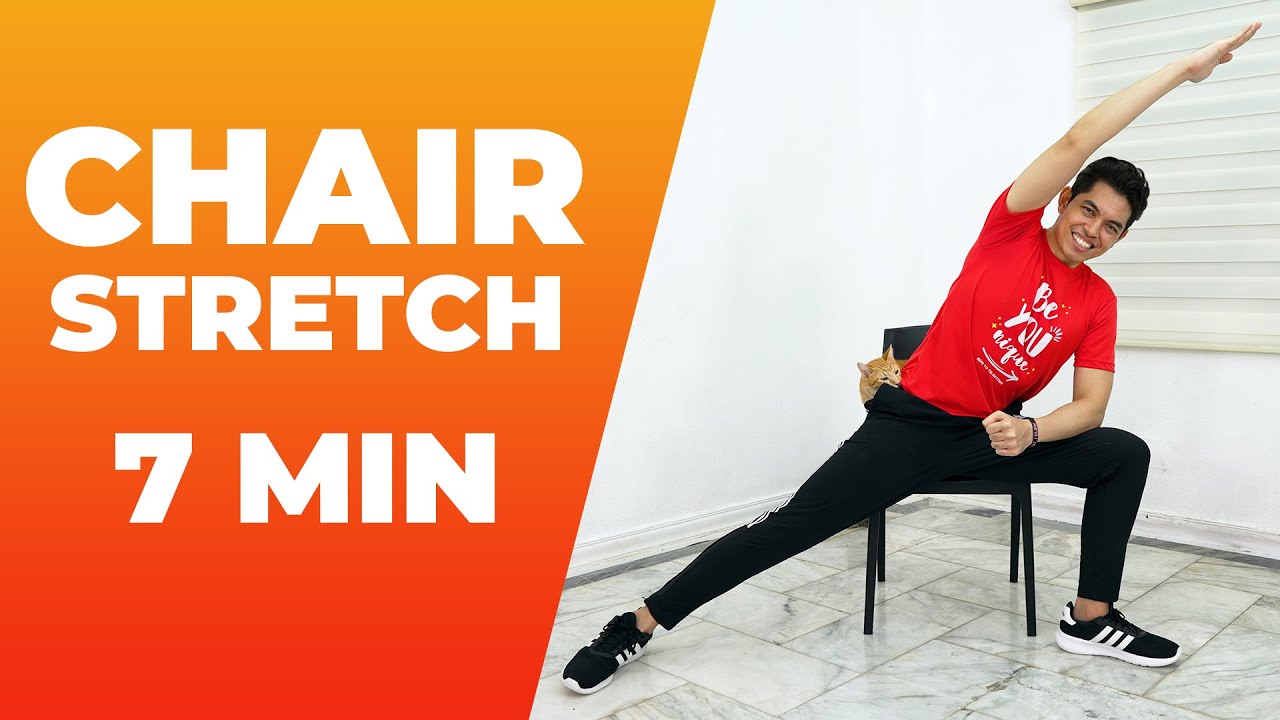 7 MIN CHAIR STRETCH • Quick Work Break Stretch for Beginners • Keoni Tamayo