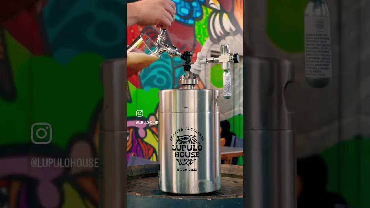 Dispensador Quick Connector con Growler L&uacute;pulo House Mini Keg de 5 litros. #beer #craftbeer