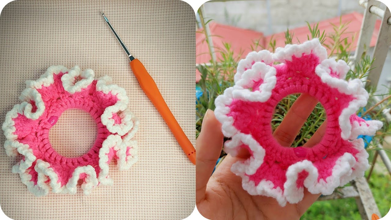 How To Crocher Scrunchie: သိုးမွှေး ခေါင်းစီးကြိုးထိုးနည်း