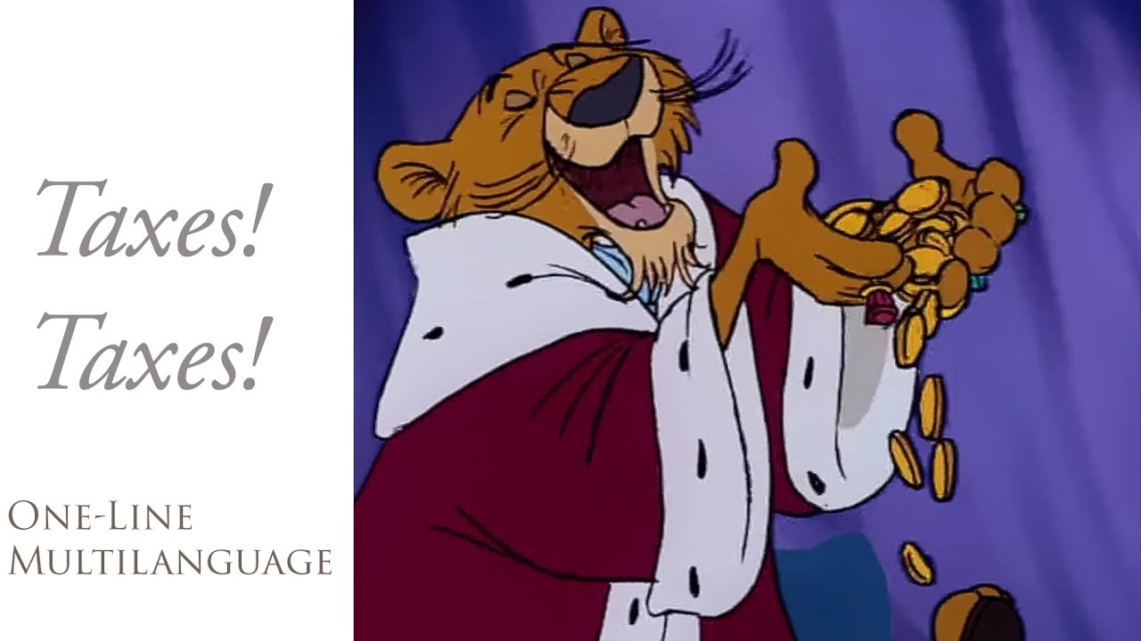 Robin Hood (1973) - Taxes! Taxes! (one-line Multilanguage) | 35 Versions