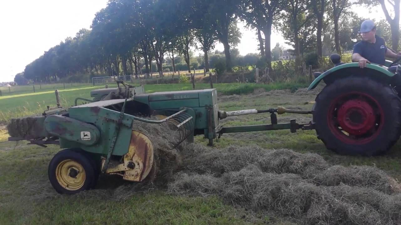 Deutz D40.2 perst hooi met John Deere 224T hogedruk pers