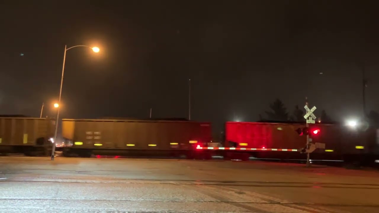 UP 7723 Coal Train East, Main St. Railroad Crossing, Fremont NE