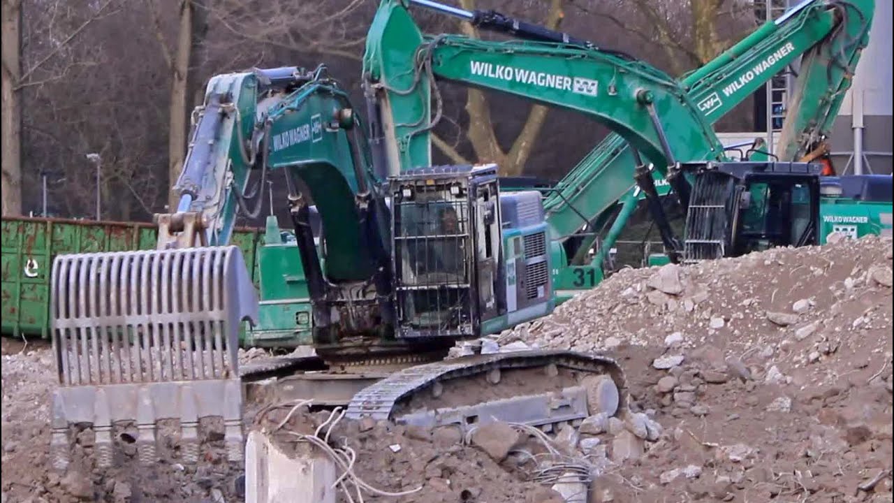 CATERPILLAR 349E + CAT 345D LIEBHERR 954 LONGFRONT # MEGA ABBRUCH BAUSTELLE #7