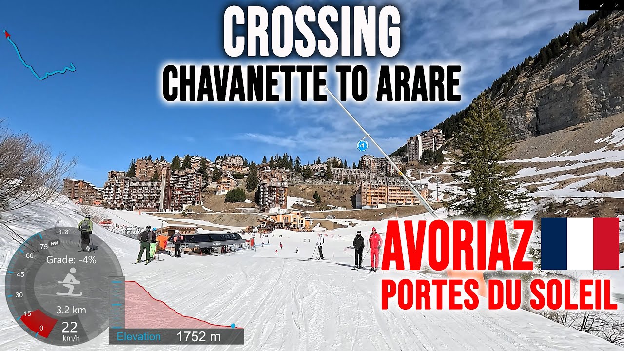 [4K] Skiing Avoriaz, Crossing Resort - Chavanette to Arare, Portes du Soleil France, GoPro HERO13