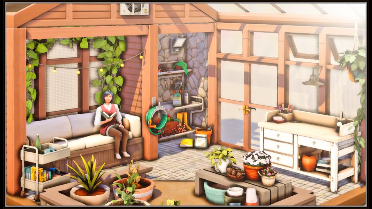 Tiny Greenhouse 🌿 (No CC) - The Sims 4 Speed Build ft. Greenhouse Haven Kit