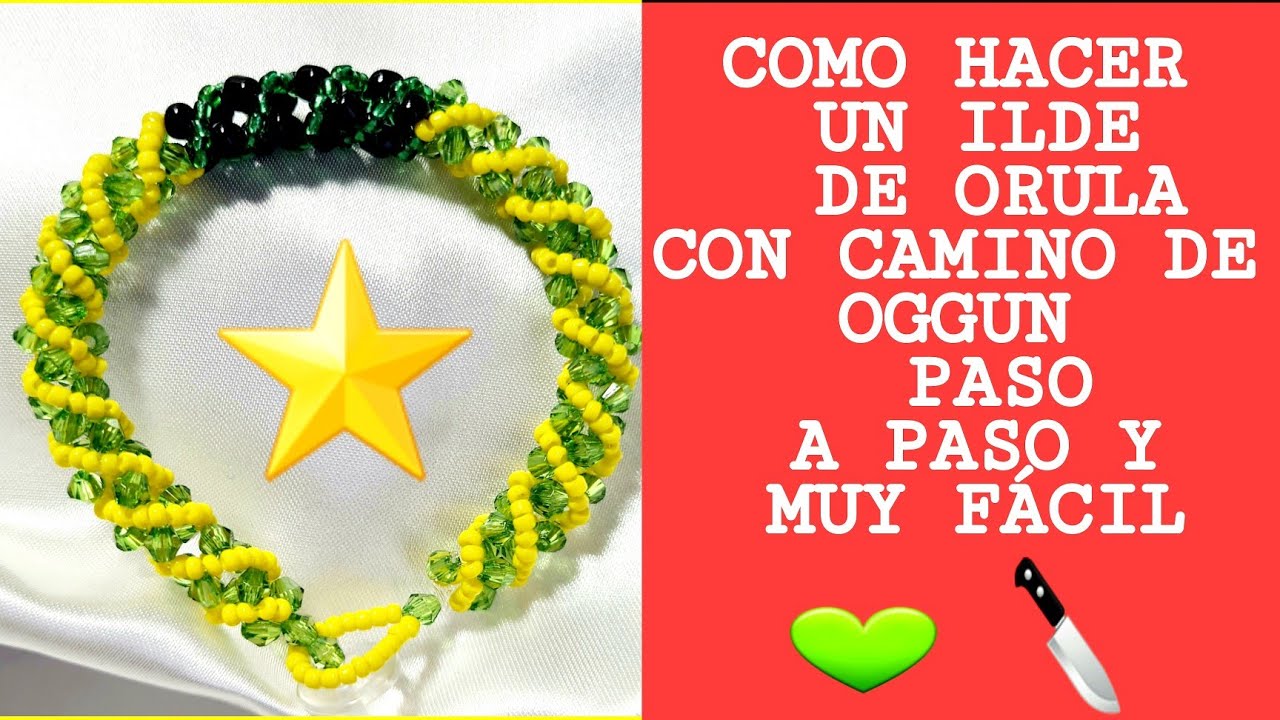 Como hacer un ilde (pulsera) ORULA con camino de OGGUN paso a paso y muy fácil.
