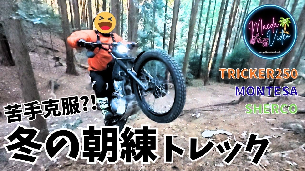 【三河 林道】苦手克服？冬の朝練トレック【TRICKER250】
