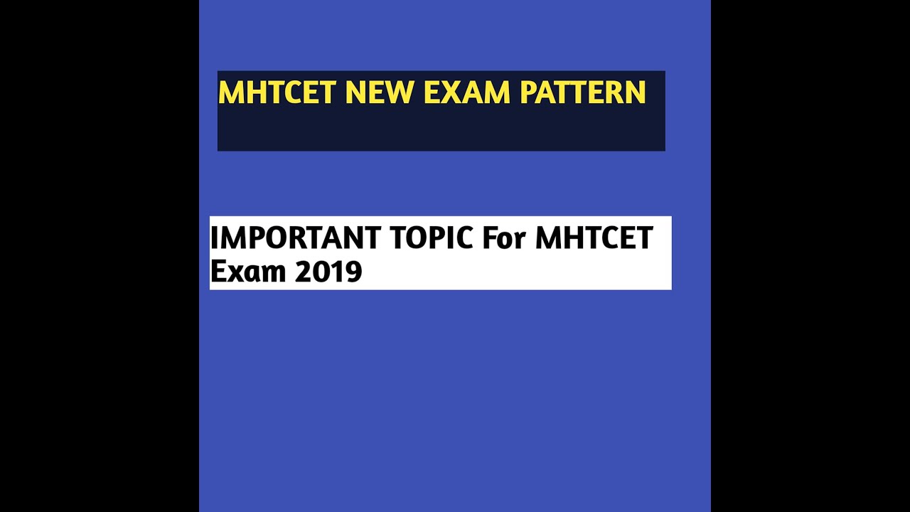 MHT CET VERY IMPORTANT TOPIC HOW TO PREPARE FOR MHT-CET 2019