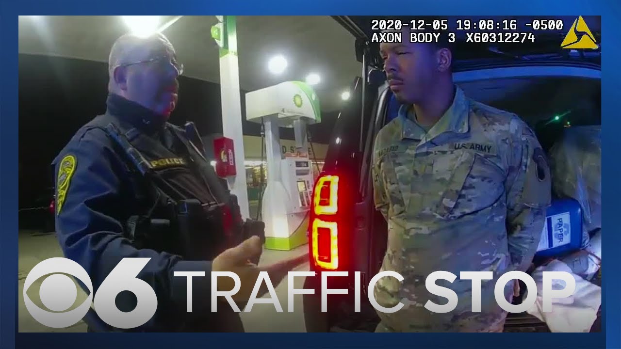 Officer speaks with U.S. Army second lieutenant Caron Nazario following Va. traffic stop