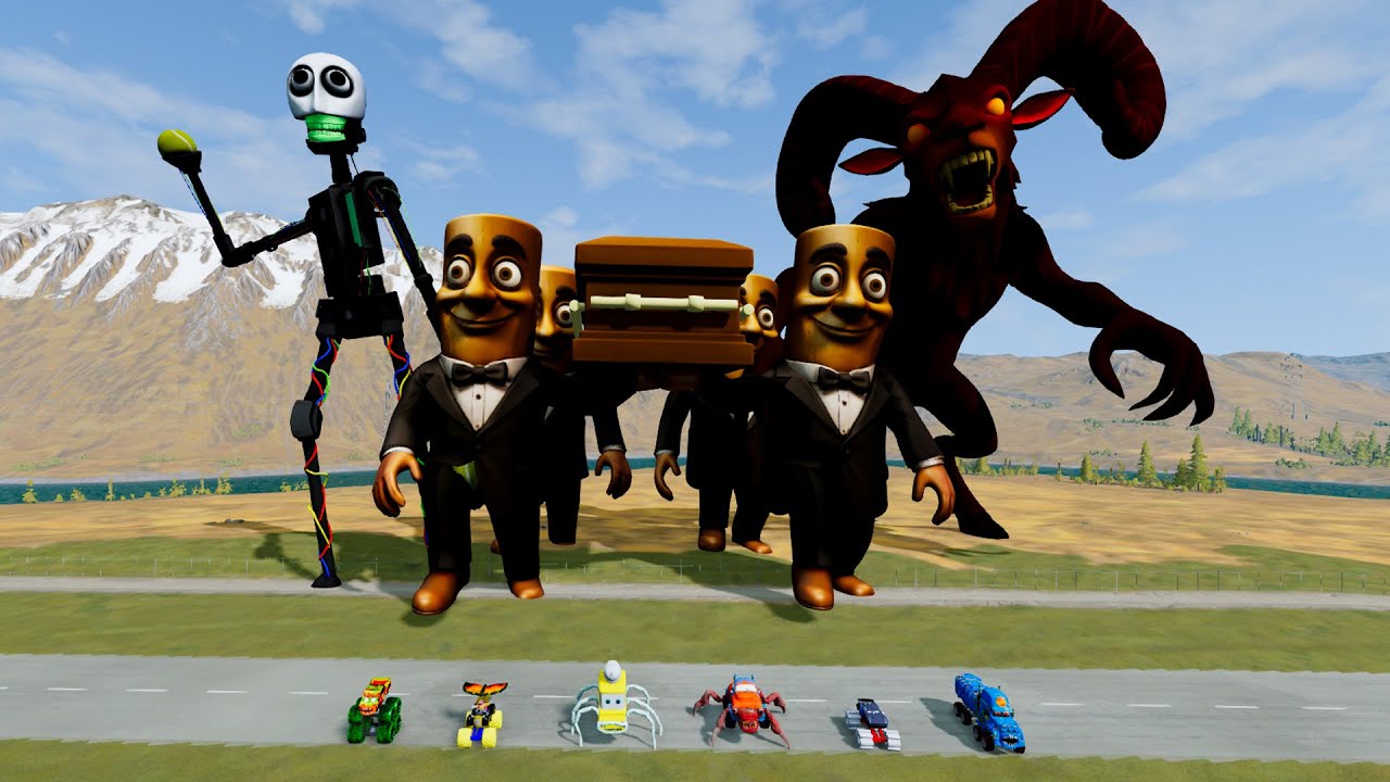 ALL MONSTERS Big & Small Cars with UNICORNANUS EATER & CAR EATER & BUS EATER - BeamNG Drive