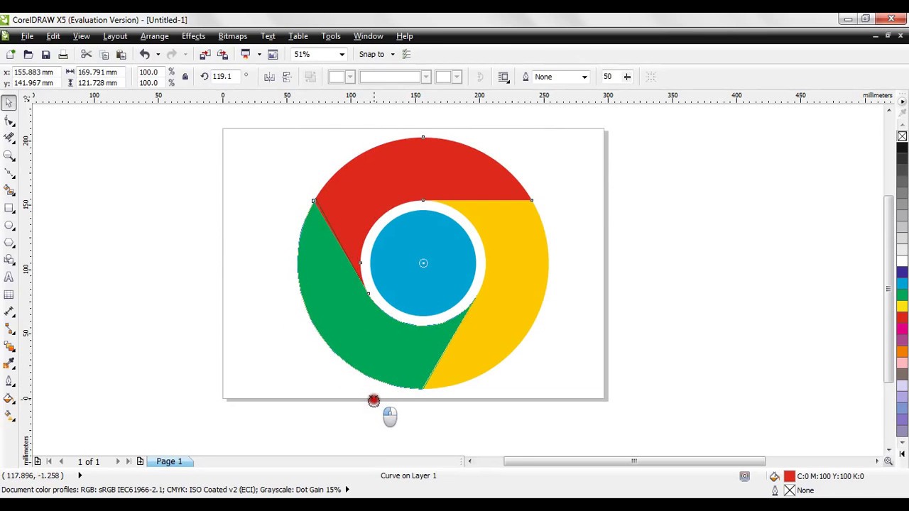 how to make google chrome logo in corel draw