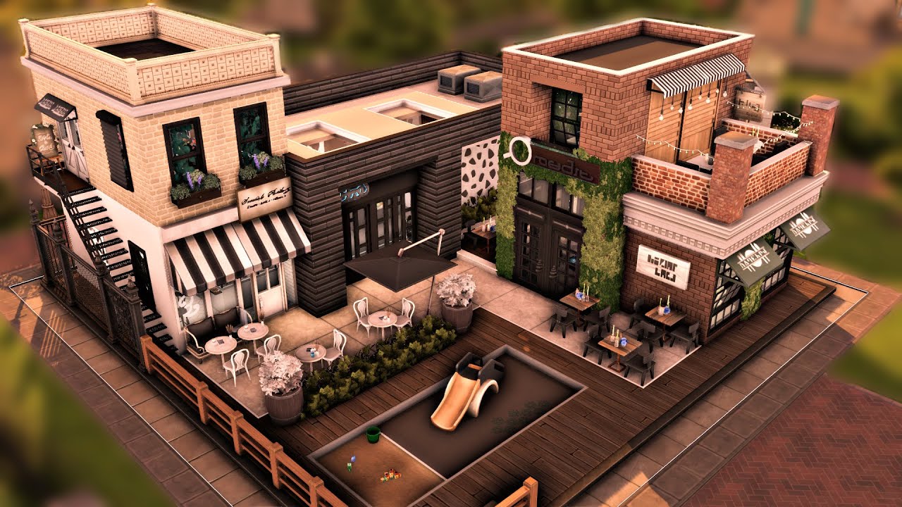 Copperdale Town Square | No cc | The sims 4 | Stop motion Speedbuild | High School Years