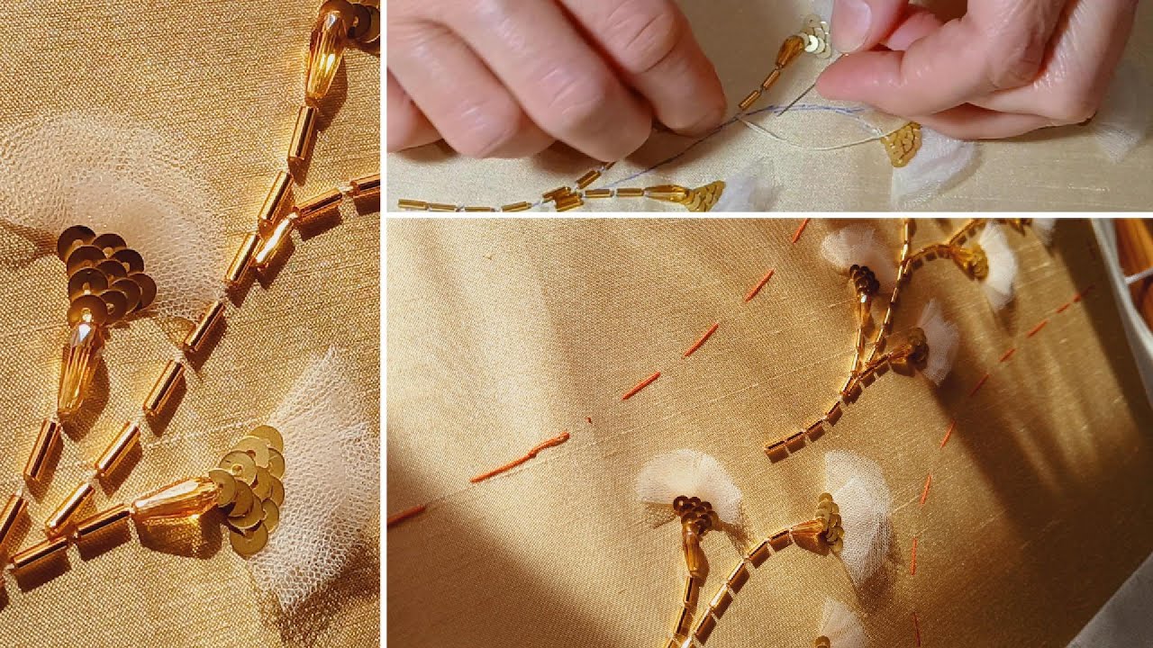 تطريز أنيق: تول مع خرز Beading + Tulle: Chic Embroidery