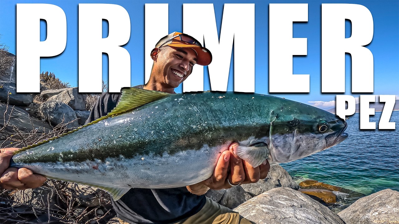 Su PRIMER PEZ 🐠 desde la orilla y CASI LO PIERDE en una BATALLA BRUTAL 🎣