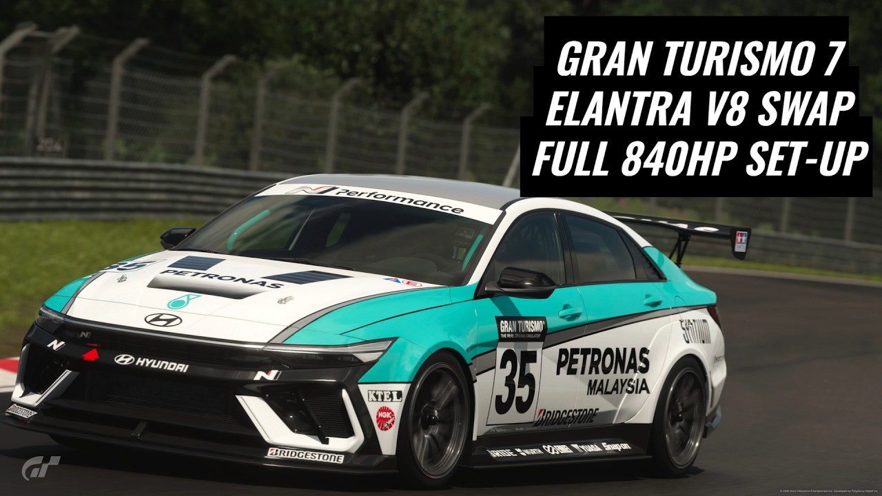 Замена двигателя Hyundai Elantra на 3UZ V8 — настройки для простаков — Gran Turismo 7