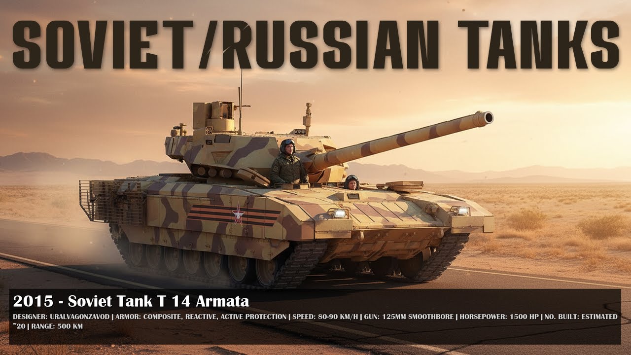 Every Mass Produced Soviet Tank From T 24 to T 14 Armata