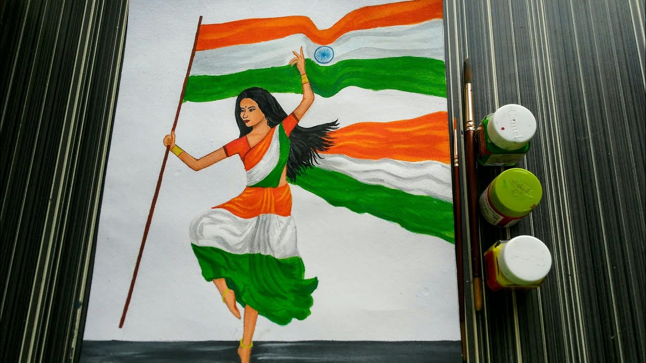 How to draw Independence Day Drawing || Independence Day Painting easy || Indian Flag drawing ||
