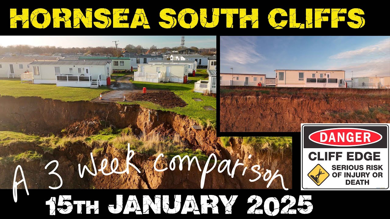 How much cliff movement in 3 weeks? #erosion #eastyorkshire  #4k