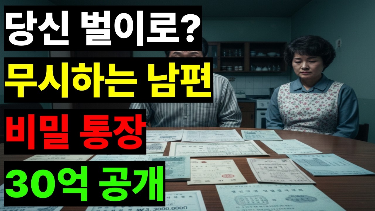 당신 벌이로 어떻게 살아? 무시하던 남편, 아내 통장에 30억 있는 줄 몰랐다.