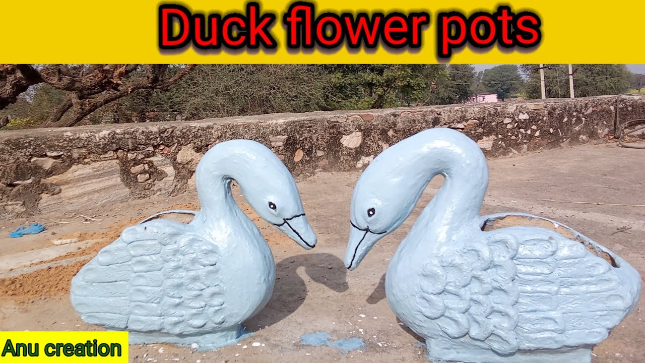 Beautiful duck flower pots #full video # Anu creation #