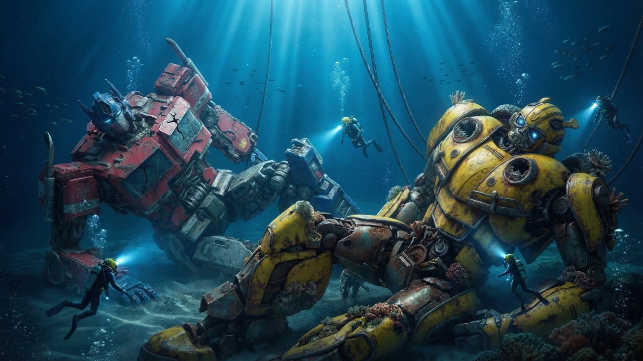 Salvaging and Fully Restoring Giant Optimus Prime & Bumblebee Robots Lost Beneath the Ocean